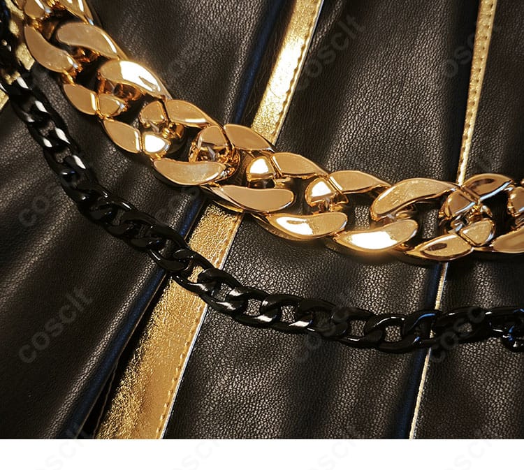 ドリームジャーニー GOLD WEEKコスプレ衣装のスカート風キュロットとウエストチェーンの細部