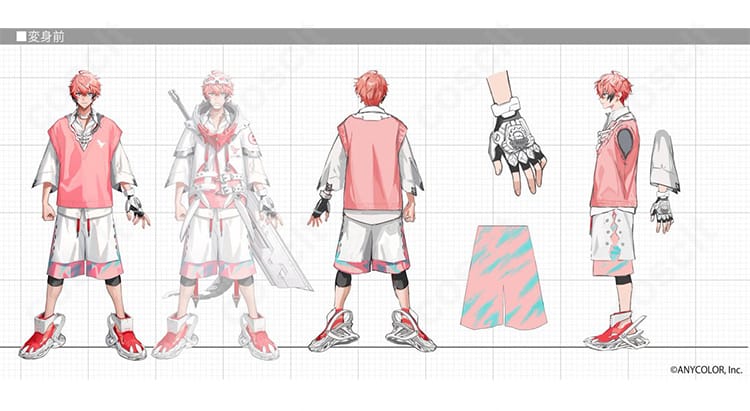 にじさんじ 赤城ウェン 通常衣装コスプレの装飾ディテール。サイバー感を演出する配色と細部の意匠を確認できる拡大イメージです。