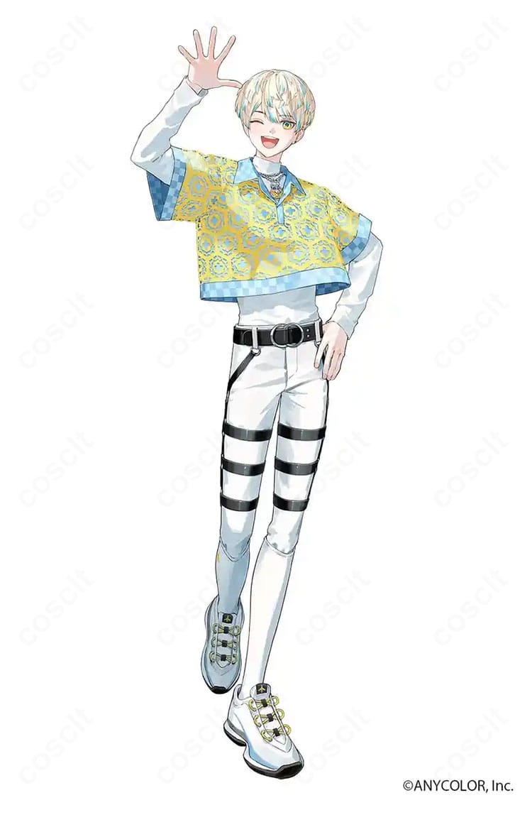 にじさんじ 緋八マナ デフォルト衣装コスプレ衣装の襟元装飾ディテール。配色の切り替えと首元のデザインを確認できます。