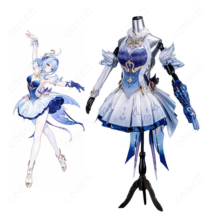 原神 オデット コロレフスキー劇団プリンシパルの青白バレエ風コスプレ衣装を着用したキャラクターイメージ