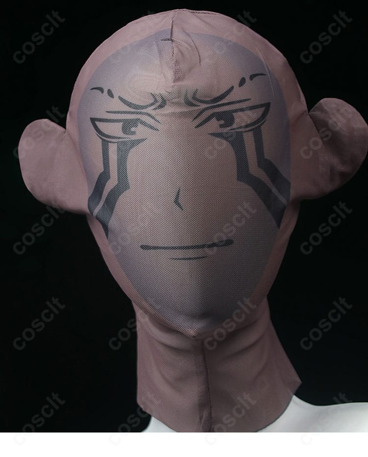 マティアス コスプレ衣装に付属するプリントメッシュマスクの装飾ディテール