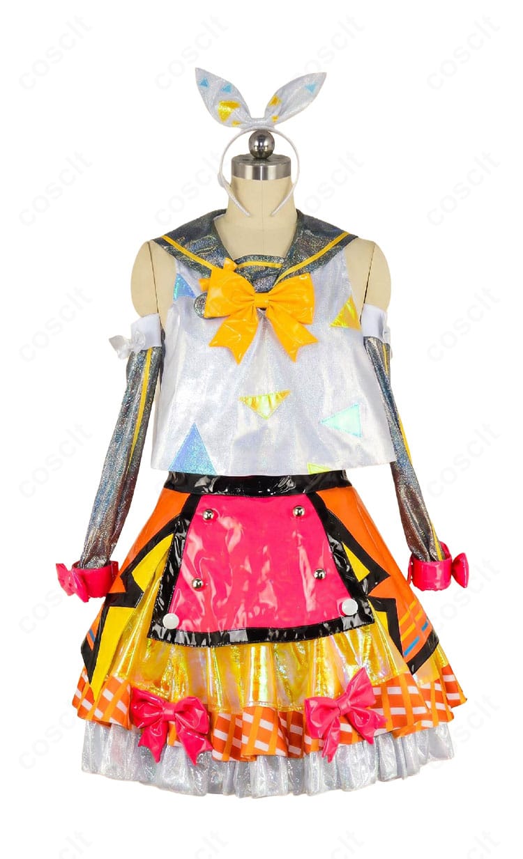 初音ミク「マジカルミライ 2018」鏡音リン コスプレ衣装のトップスとスカート正面デザイン