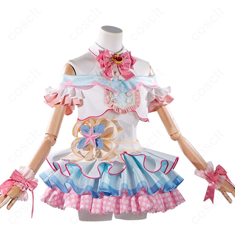 矢澤にこ ビッグストロベリー♡ 覚醒後Ver.コスプレ衣装の側面デザイン、ウエストベルトとスカートのシルエット