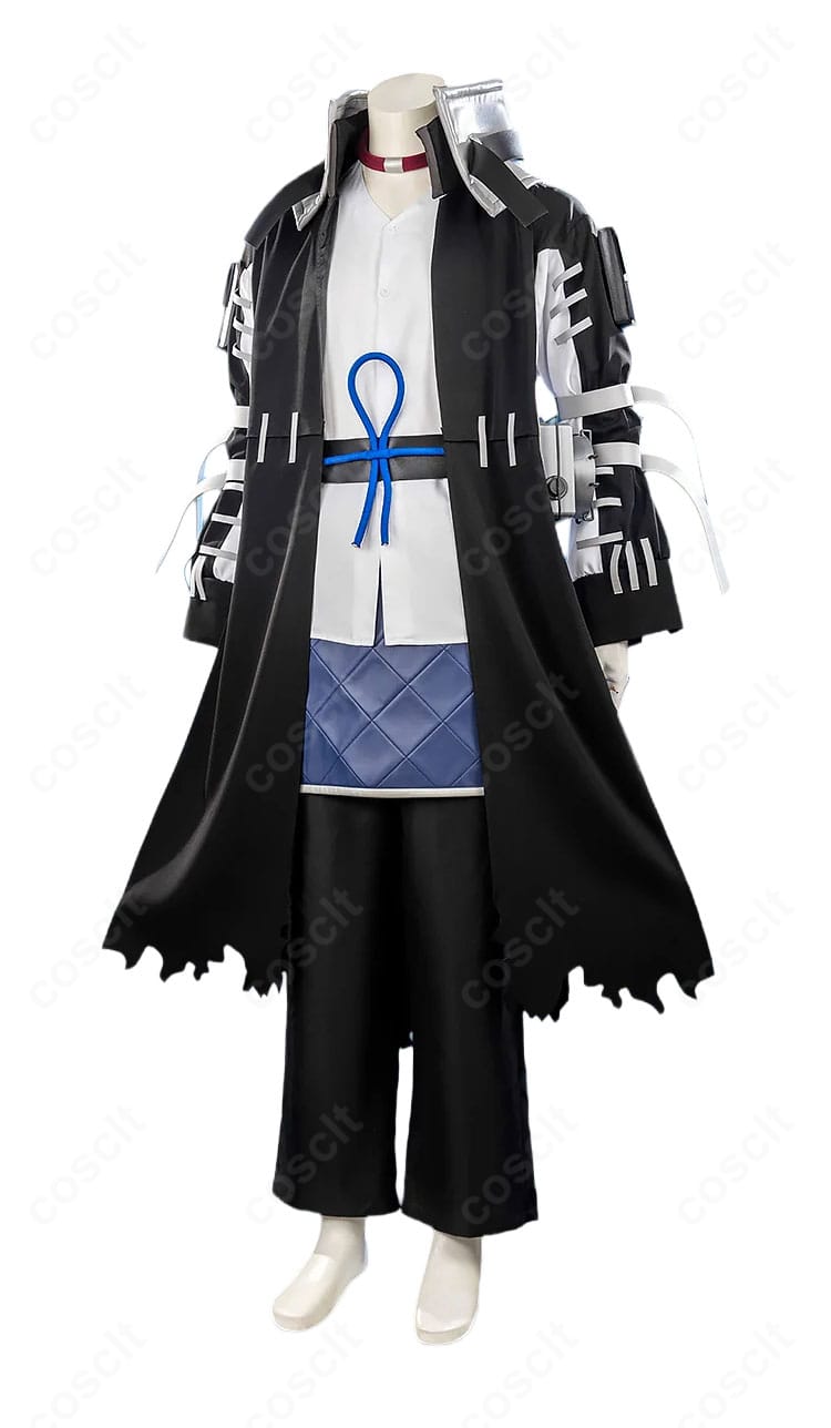 ゾディル・テュフォン通常衣装Ver.コスプレ衣装を側面から見たロングコートと腰布のシルエット