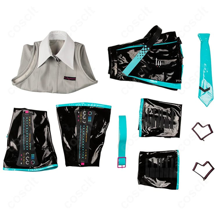初音ミク V6 パッケージビジュアルVer.コスプレ衣装のセット内容、トップスから髪飾りまでの付属品一覧