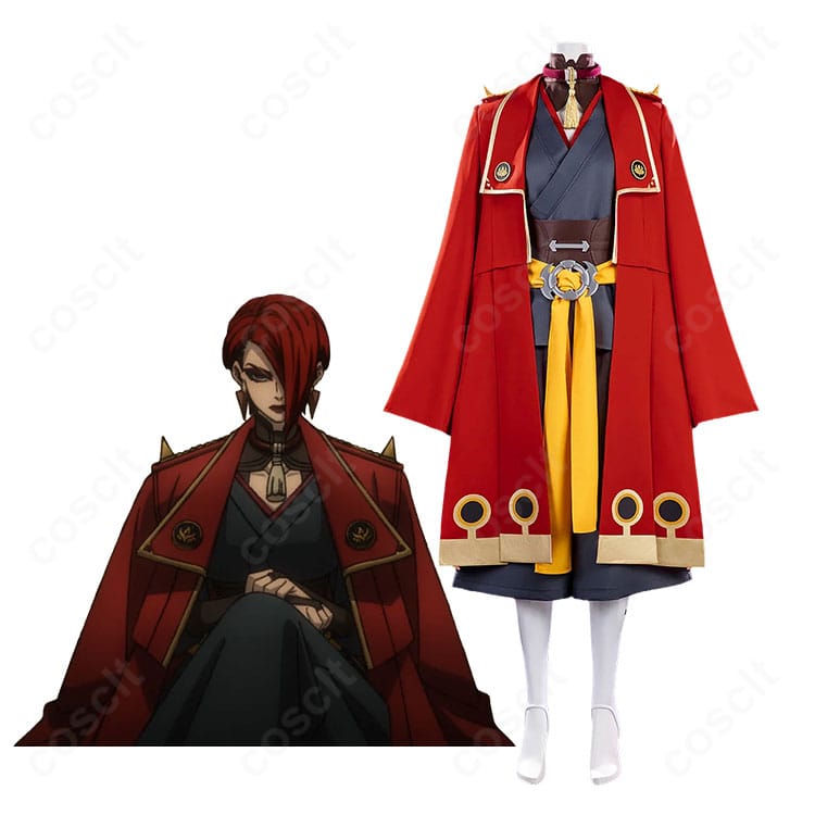 ガチアクタ キョウカ・ニジク 獄卒「赤角」1番隊隊長Ver.のコスプレ衣装を人物着用で見せた全身イメージ