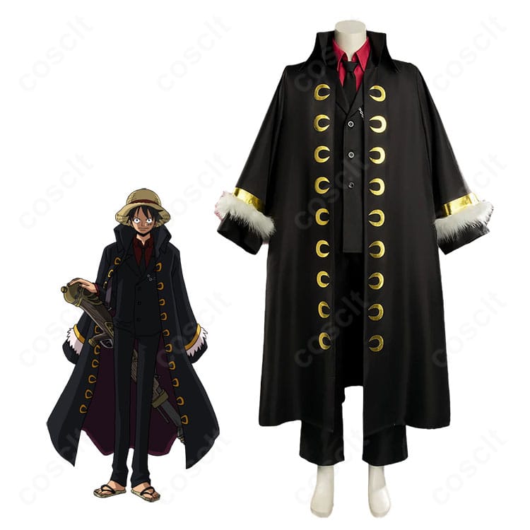 『ONE PIECE FILM STRONG WORLD』モンキー・D・ルフィの黒スーツ&ロングマントを着用した商品イメージ