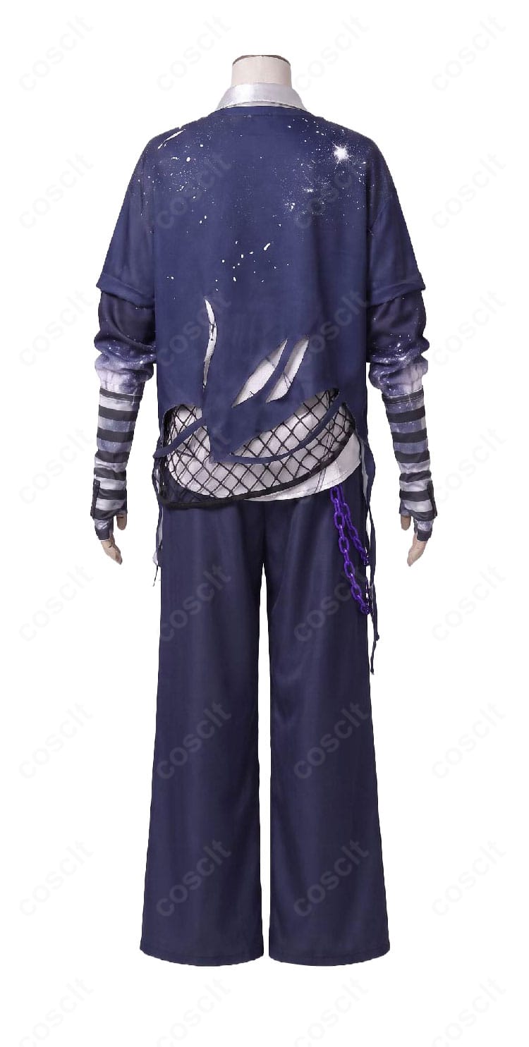 にじさんじ・星導ショウ 撮り下ろしビジュアルVer.コスプレ衣装の背面全体。サイバー系デザインの後ろ姿を確認できる画像