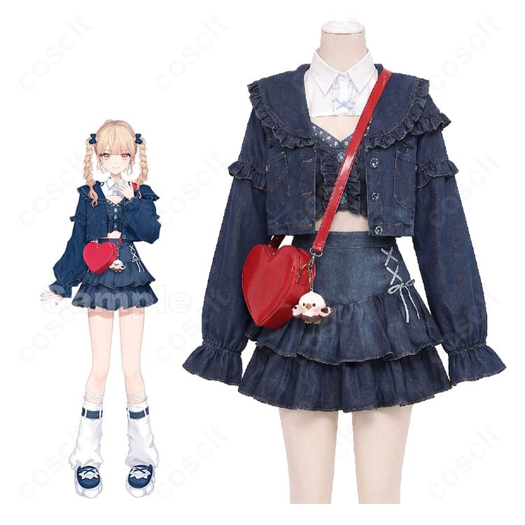 にじさんじ 水面まどか 初の新衣装デニムセットアップ私服Ver.のキャラクターイメージとコスプレ衣装全身