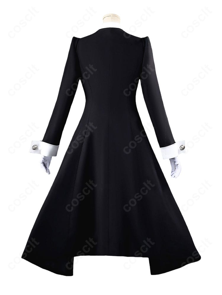 SOUL EATER マカ=アルバーン 死武専制服Ver.コスプレ衣装の背面。ロングコートとスカートの後ろ姿
