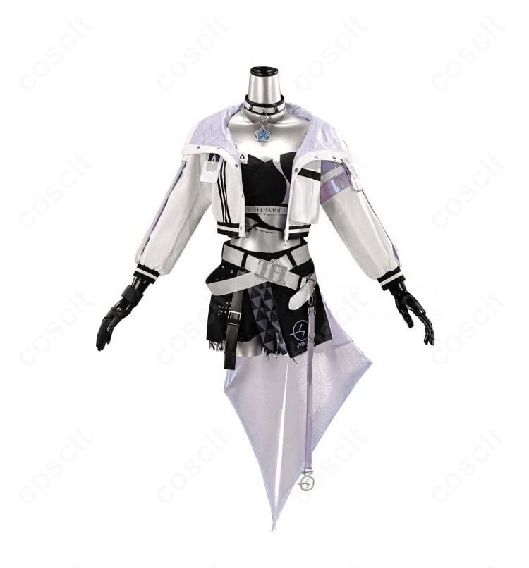 轟はじめ ブラックオーロラ コスプレ衣装のジャケットとショートパンツ正面