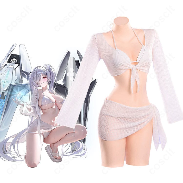 『勝利の女神:NIKKE』シンデレラのキャラクターイメージとクリスタルウェーブ水着Ver.衣装