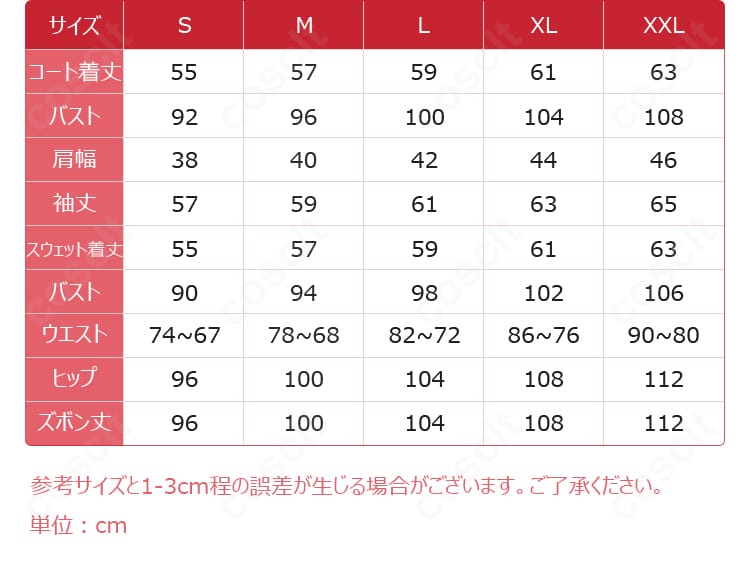 あんさんぶるスターズ!! 遊木 真MM衣装のサイズ案内とセット内容