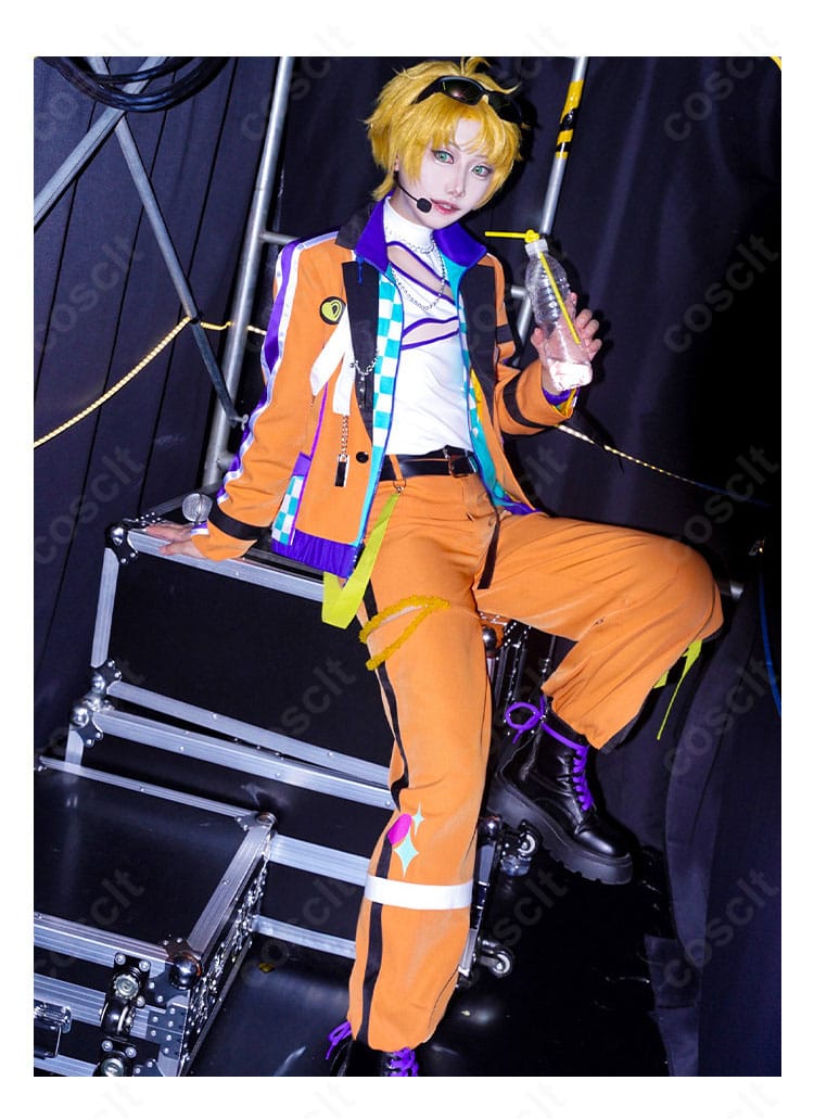 遊木 真 MM Trickstar衣装の全身着用イメージとオレンジジャケットのシルエット