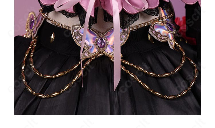 紫吹蘭コスプレ衣装の腰元を飾る立体的なリボン