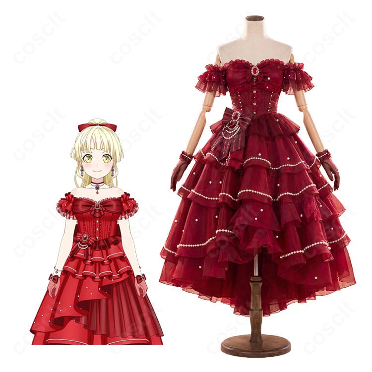 『バンドリ！ ガールズバンドパーティ！』弦巻こころ［夢みたいな］特訓後のキャラクターイメージと深紅のコスプレ衣装