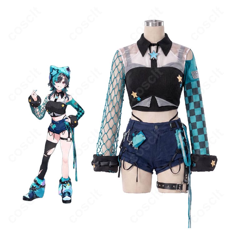ホロライブプロダクション輪堂千速とHarajuku original vol.1原宿コスプレ衣装の全体イメージ