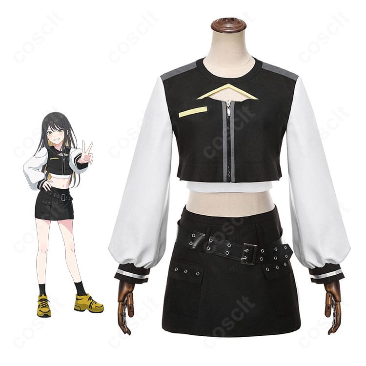 『BanG Dream! Our Notes』須賀蕾叶のキャラクタービジュアルと一家Dumb Rock!衣装の比較イメージ