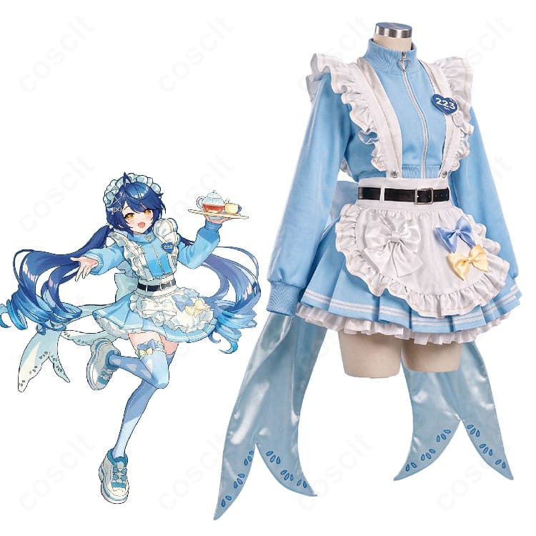 にじさんじ 天宮こころとJersey Maidtesコスプレ衣装の着用イメージ・セット構成