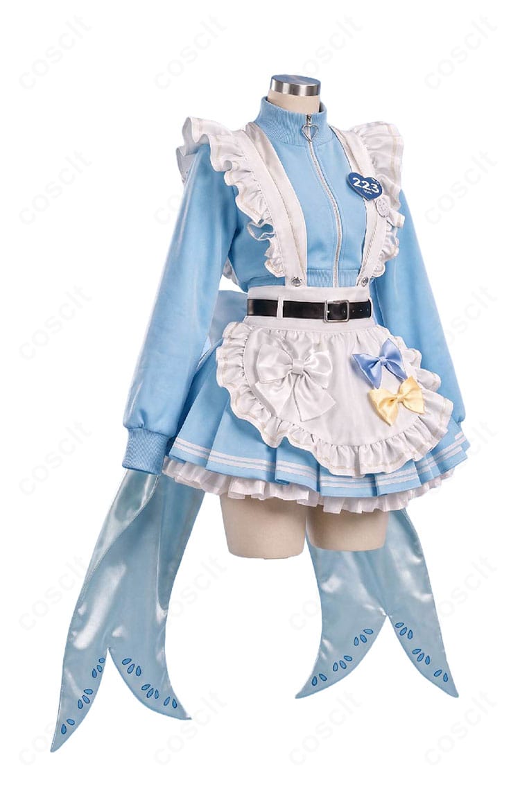 天宮こころ Jersey Maidtesコスプレ衣装の正面デザインとエプロン