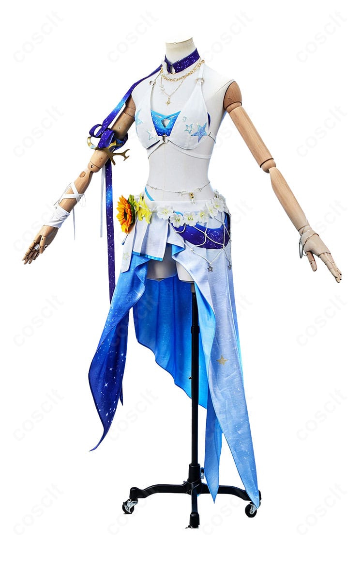ロビン 夏空の歌コスプレ衣装の腰布とシルエットを確認できる側面