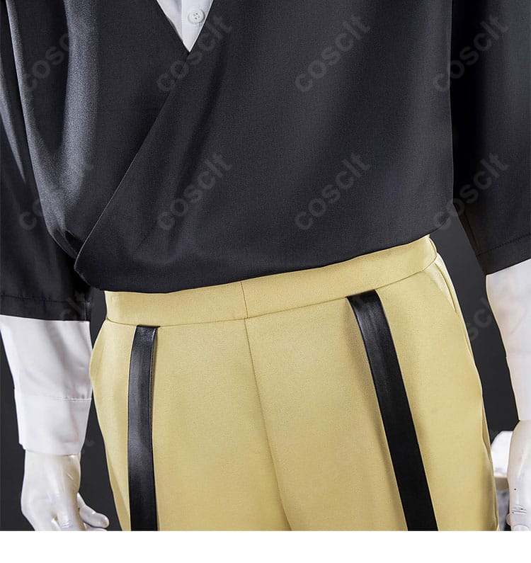 漣伯理コスプレ衣装のパンツ形状と端正なシルエットの詳細