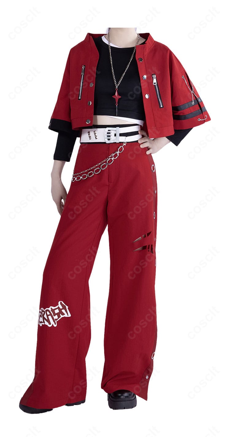 東雲彰人 Eyes on peakコスプレ衣装の正面全体とアウター、Tシャツ、パンツの組み合わせ