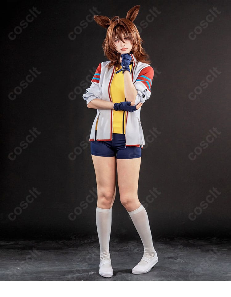ウマ娘 プリティーダービー アグネスタキオンのトレーニングウェア風コスプレ衣装正面