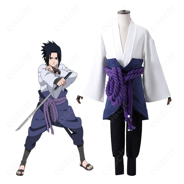 『NARUTO -ナルト- 疾風伝』うちはサスケのキャラクターイメージと通常コスプレ衣装の比較