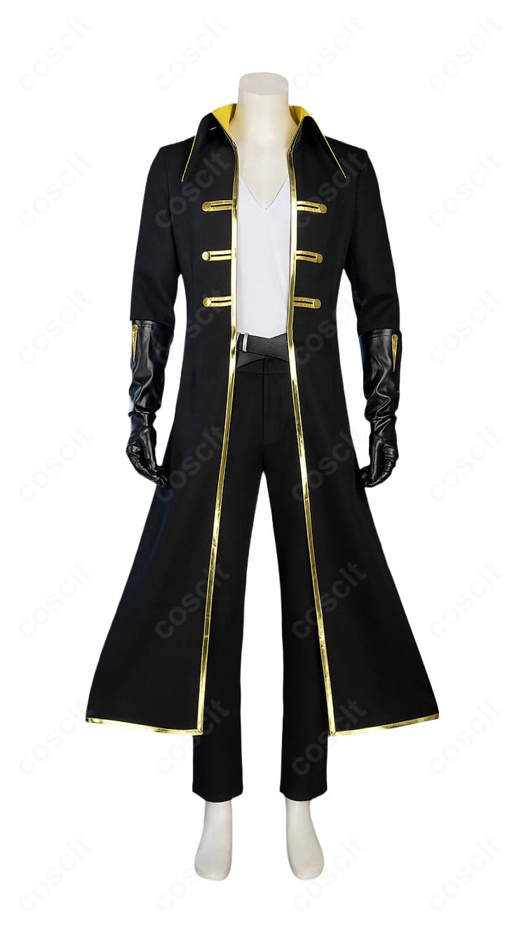 アルカード コスプレ衣装の正面デザインと金色装飾を施したロングコート