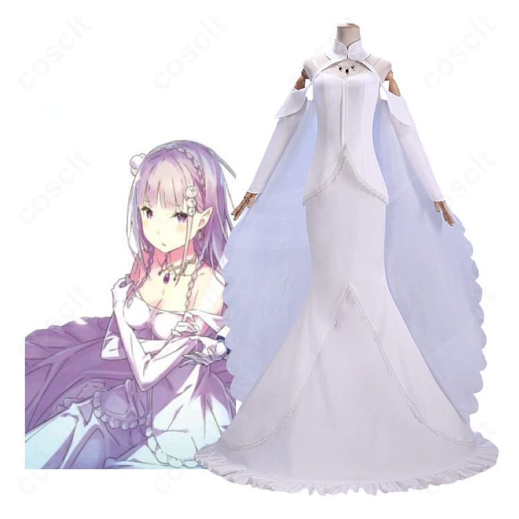 Re:ゼロから始める異世界生活 エミリア花嫁姿のキャラクターイメージとコスプレ衣装