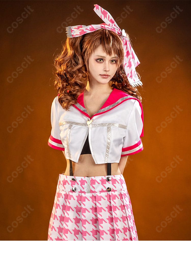 久慈川りせ 制服コスプレ衣装のリボンとチョーカーのディテール