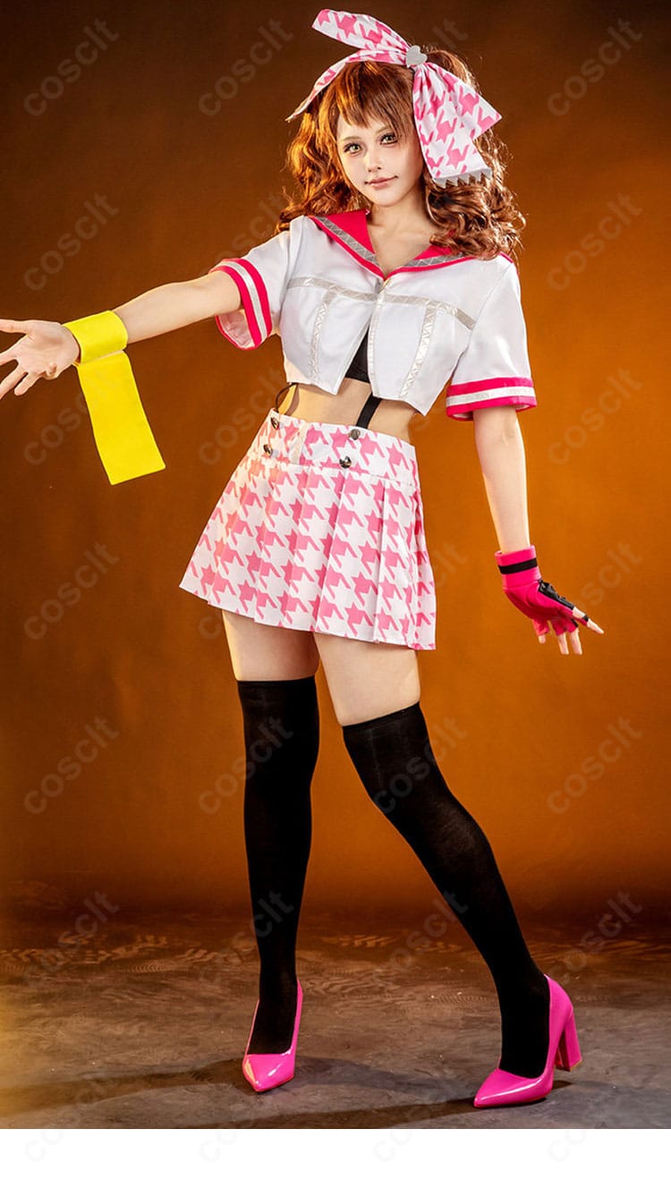 久慈川りせ 制服コスプレ衣装の正面着用イメージと爽やかな全身シルエット