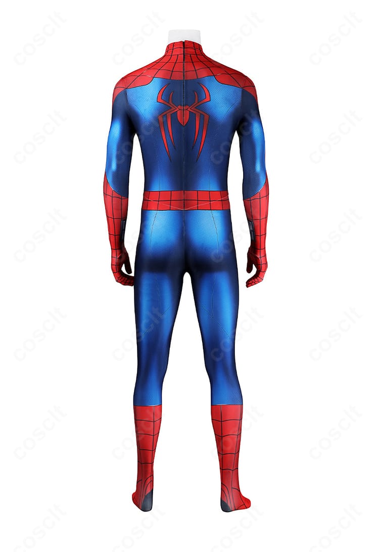 スパイダーマン コスプレ衣装背面の蜘蛛モチーフと仕上がり