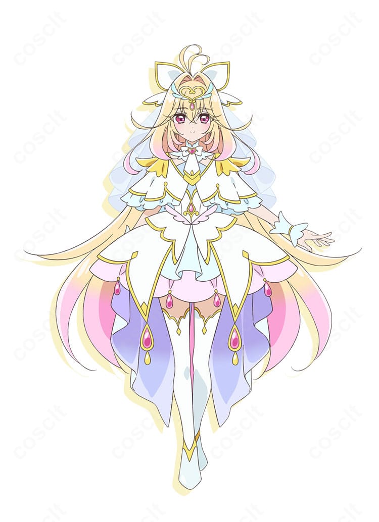 名探偵プリキュア！ 森亜るるか キュアアルカナ変身後コスプレ衣装の正面デザインと装飾