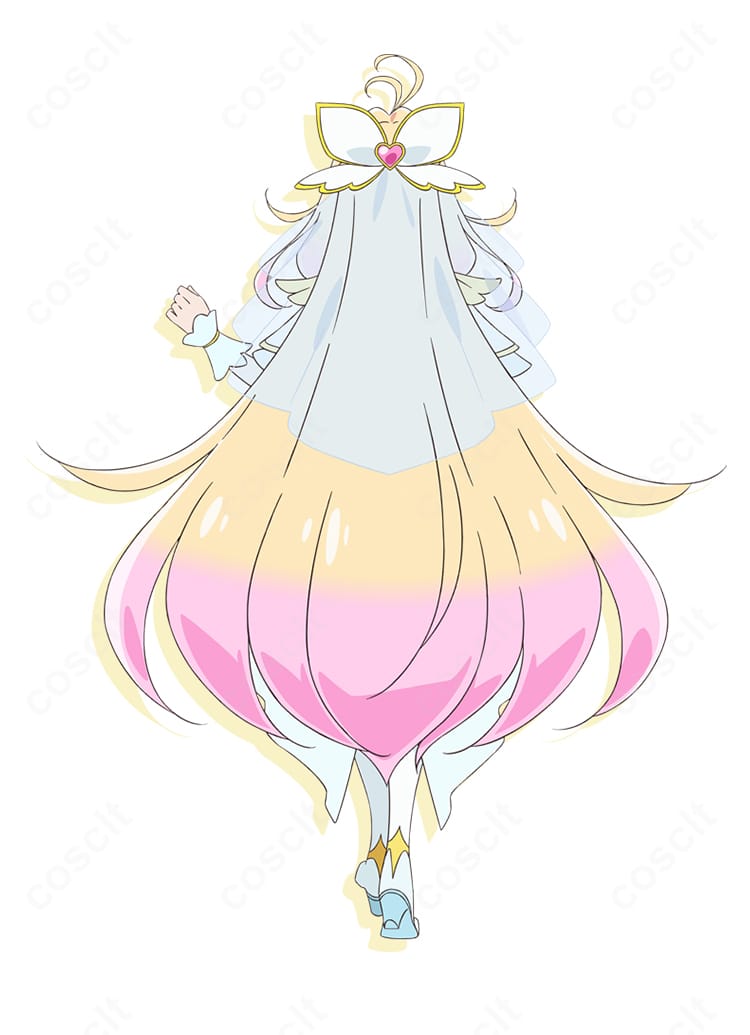 名探偵プリキュア！ キュアアルカナコスプレ衣装の背面デザインと髪飾りのディテール
