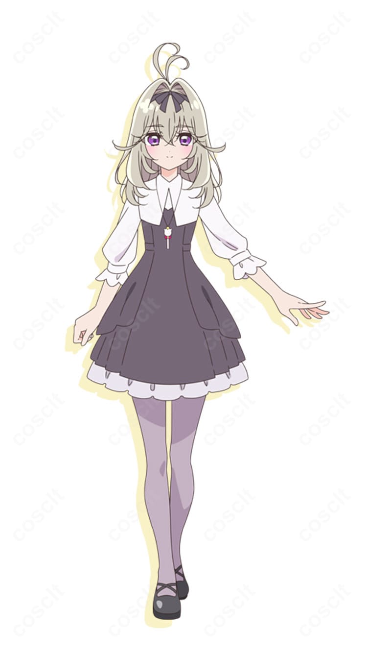 名探偵プリキュア！森亜るるか変身前Ver.コスプレ衣装の正面デザインとスカートシルエット