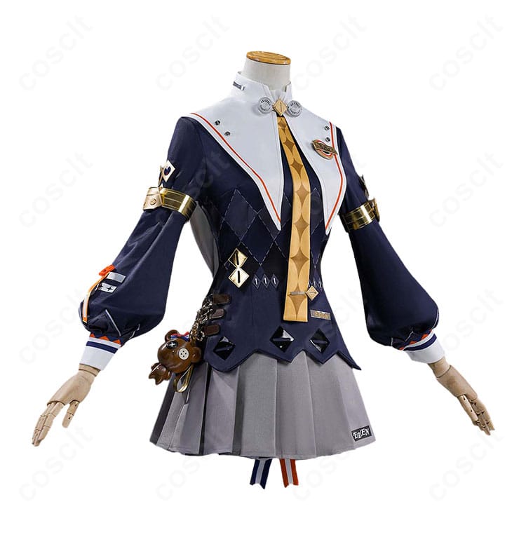 リンの制服風コスプレ衣装を右側から見た装飾とシルエットの詳細