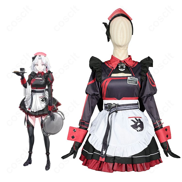 勝利の女神:NIKKE ドレイクのキャラクターイメージとメイド・フォー・ヴィラン衣装の商品比較