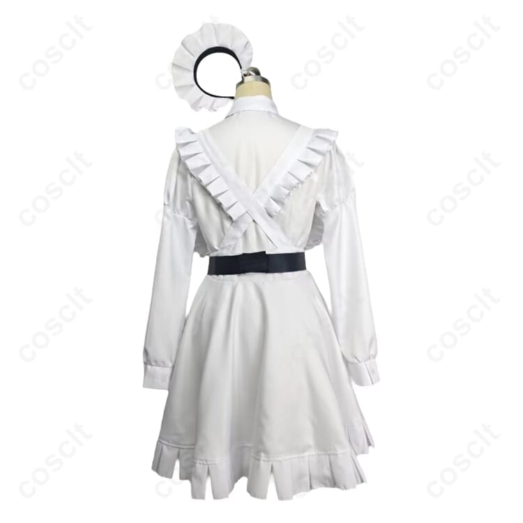勝利の女神：NIKKE スノーホワイト 白メイド コスプレ衣装｜上品で着脱しやすい7点セット - 3枚目の画像