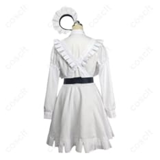 勝利の女神：NIKKE スノーホワイト 白メイド コスプレ衣装｜上品で着脱しやすい7点セット - 3枚目の画像（サムネイル）