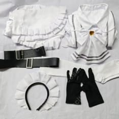 勝利の女神：NIKKE スノーホワイト 白メイド コスプレ衣装｜上品で着脱しやすい7点セット - 4枚目の画像（サムネイル）