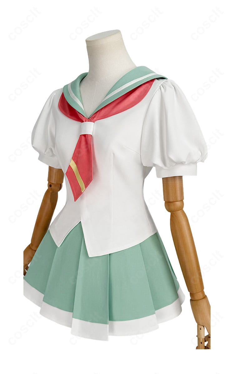 私立鳳学園女子制服コスプレ衣装の右側面シルエットとトップスの着丈