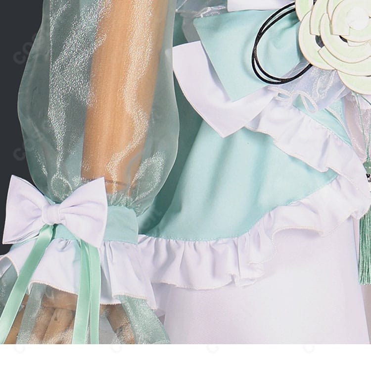 百生吟子コスプレ衣装の袖口リボン装飾と仕上がり