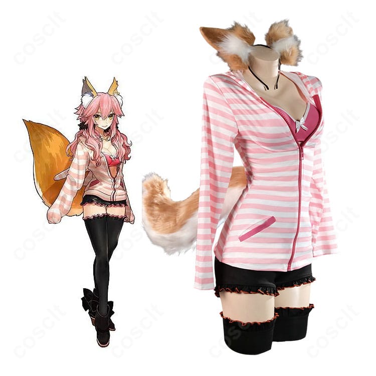 『Fate/EXTRA CCC』玉藻の前のキャラクターイメージと春色の現代衣装コスプレセット
