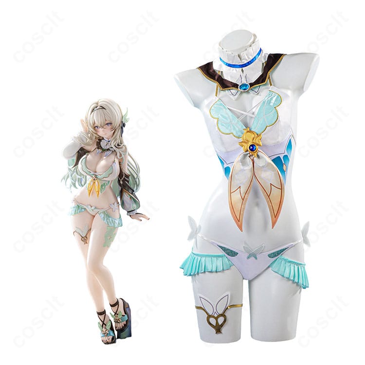 『崩壊:スターレイル』ホタルのキャラクターイメージと水着Ver.コスプレ衣装セット