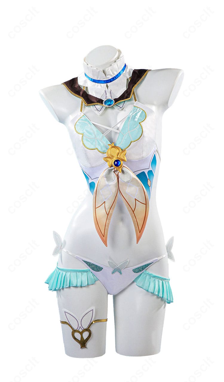 『崩壊:スターレイル』ホタル 水着Ver.コスプレ衣装の正面デザインと胸飾り