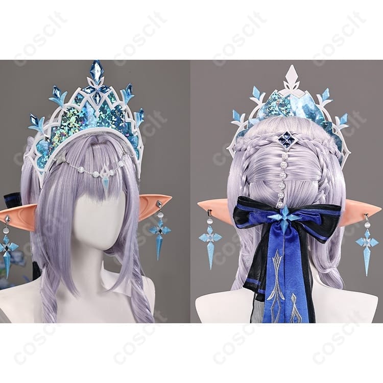 原神 氷の女皇 コスプレ衣装｜王冠と華麗な装飾で威厳を再現する女王ドレス - 4枚目の画像