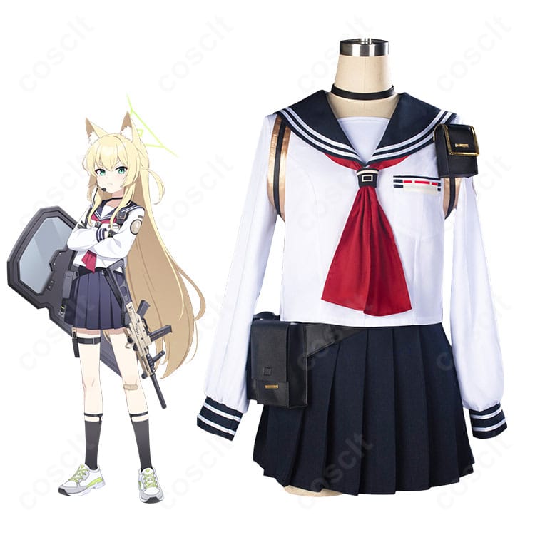『ブルーアーカイブ』高倉クルミのキャラクターイメージとSRT特殊学園FOX小隊通常制服コスプレ衣装