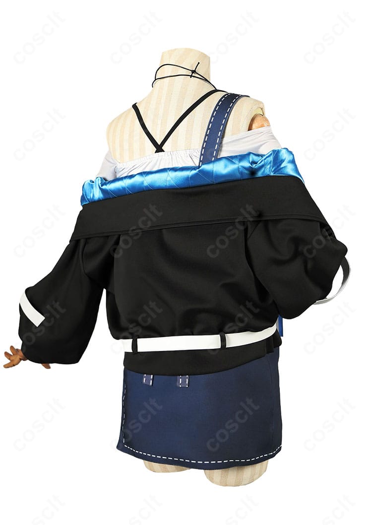 悠針れい喫茶Laid-Backコスプレ衣装の背面とウエストリボン